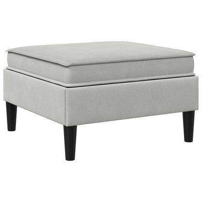 Pouf con Storage Grigio chiaro Velluto