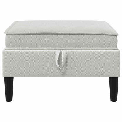 Pouf con Storage Grigio chiaro Velluto