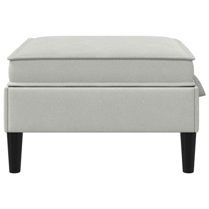 Pouf con Storage Grigio chiaro Velluto