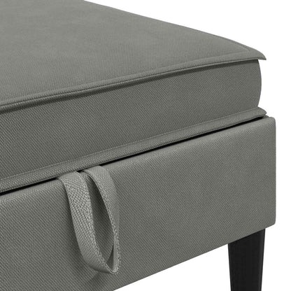 Pouf con Storage Grigio scuro Velluto