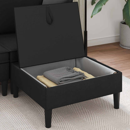 Pouf con Storage Nero Velluto | homemem39