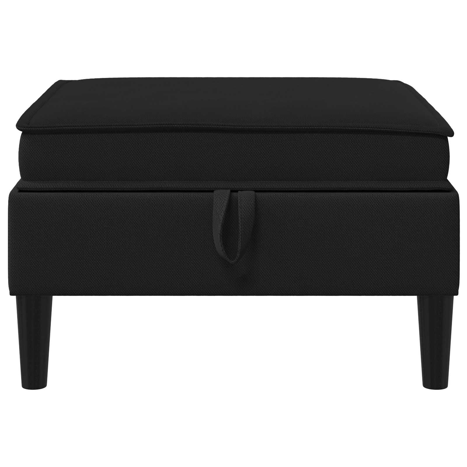 Pouf con Storage Nero Velluto | homemem39