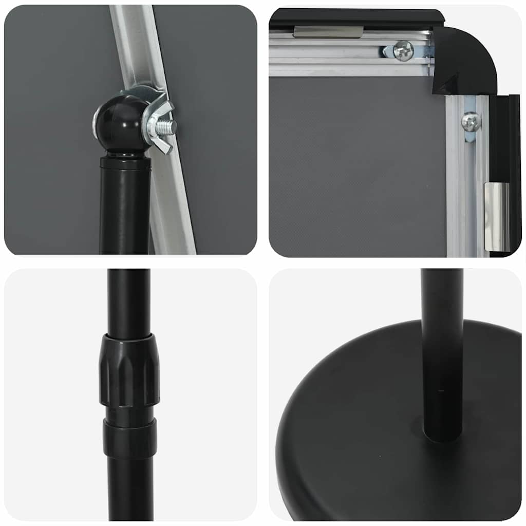 Espositori per Fiere Nero 30 x 25 x 128 cm Alluminio | homemem39