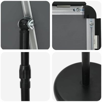 Espositori per Fiere Nero 25 x 25 x 125 cm Alluminio