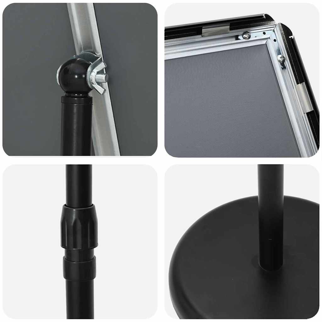 Espositori per Fiere Nero 25 x 25 x 125 cm Alluminio