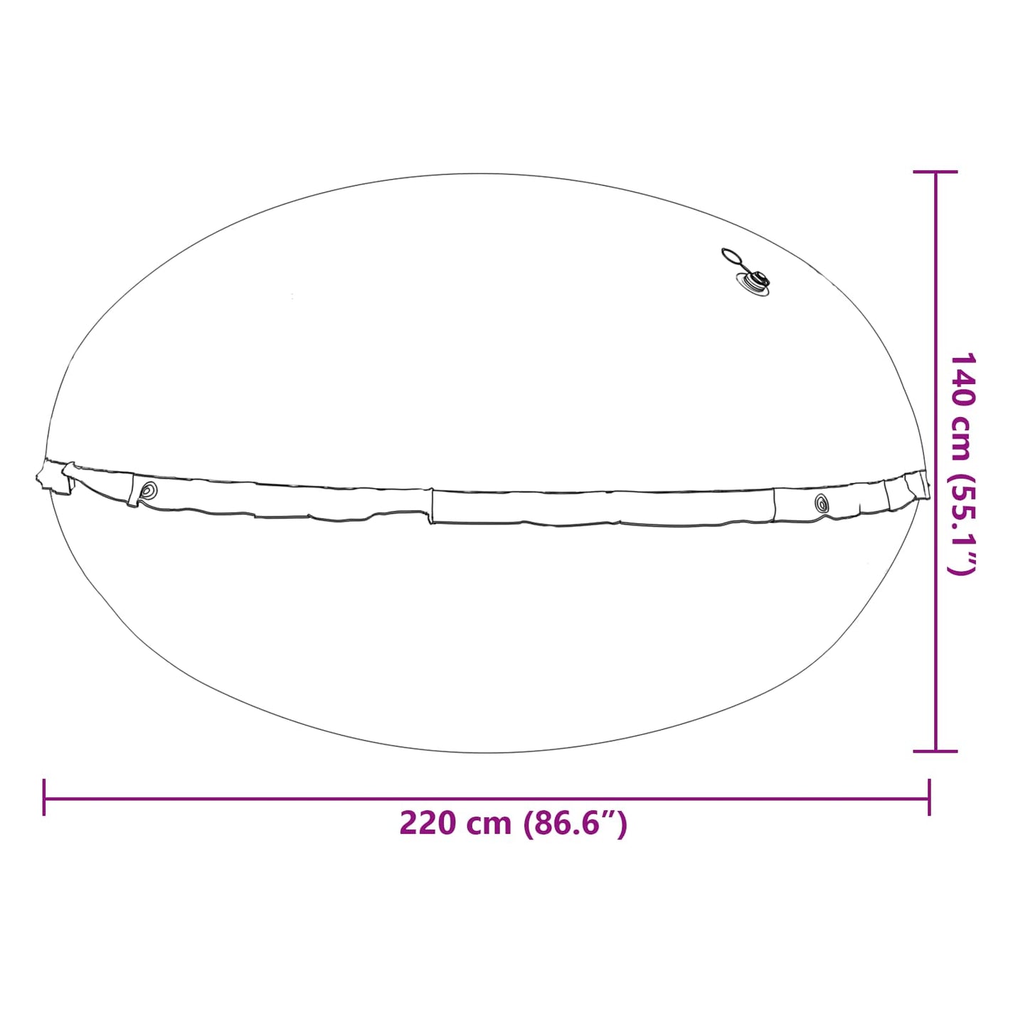 Cuscino invernale per piscina Blu Ø 220 x 140 cm PVC | homemem39