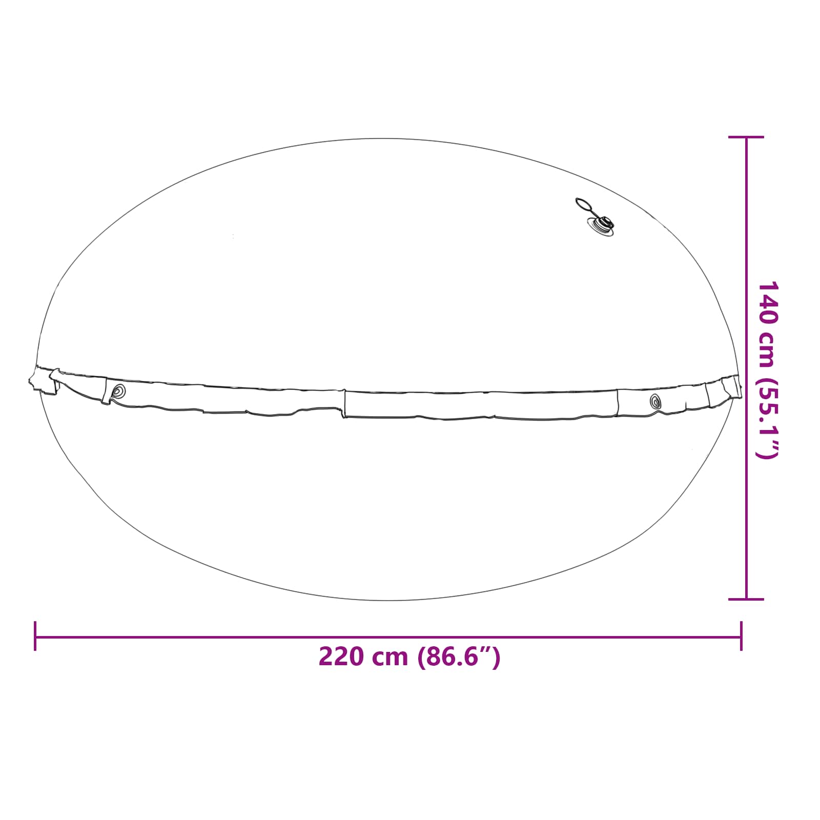 Cuscino invernale per piscina Blu Ø 220 x 140 cm PVC | homemem39