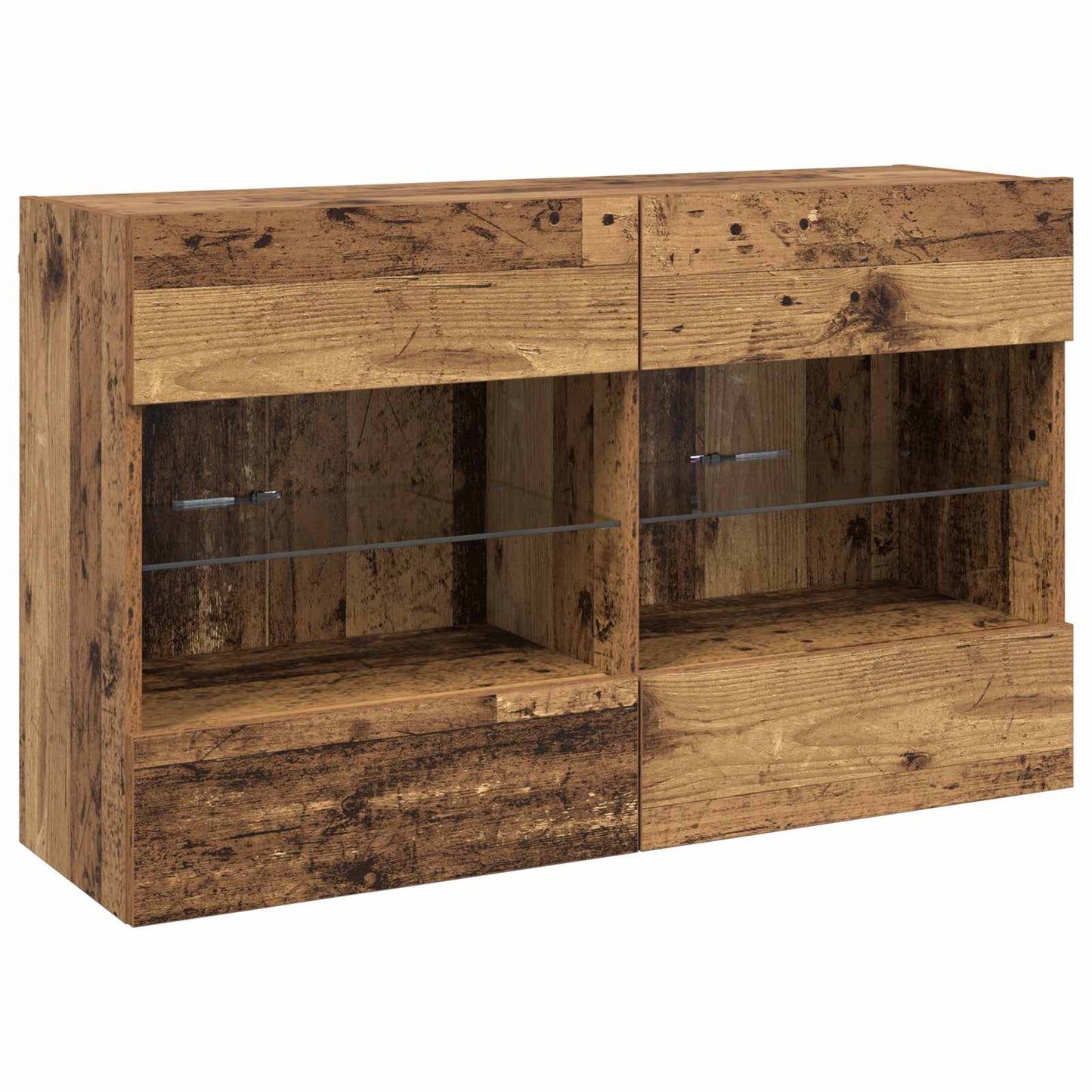 Mobile TV da parete con LED Legno vecchio 98,5 x 30 x 60,5 cm