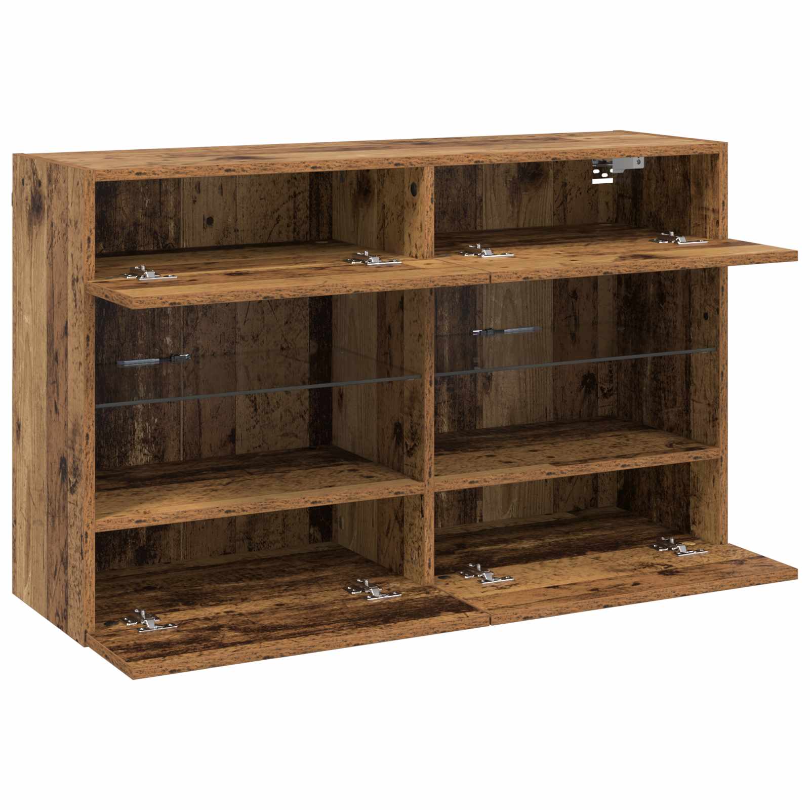 Mobile TV da parete con LED Legno vecchio 98,5 x 30 x 60,5 cm | homemem39