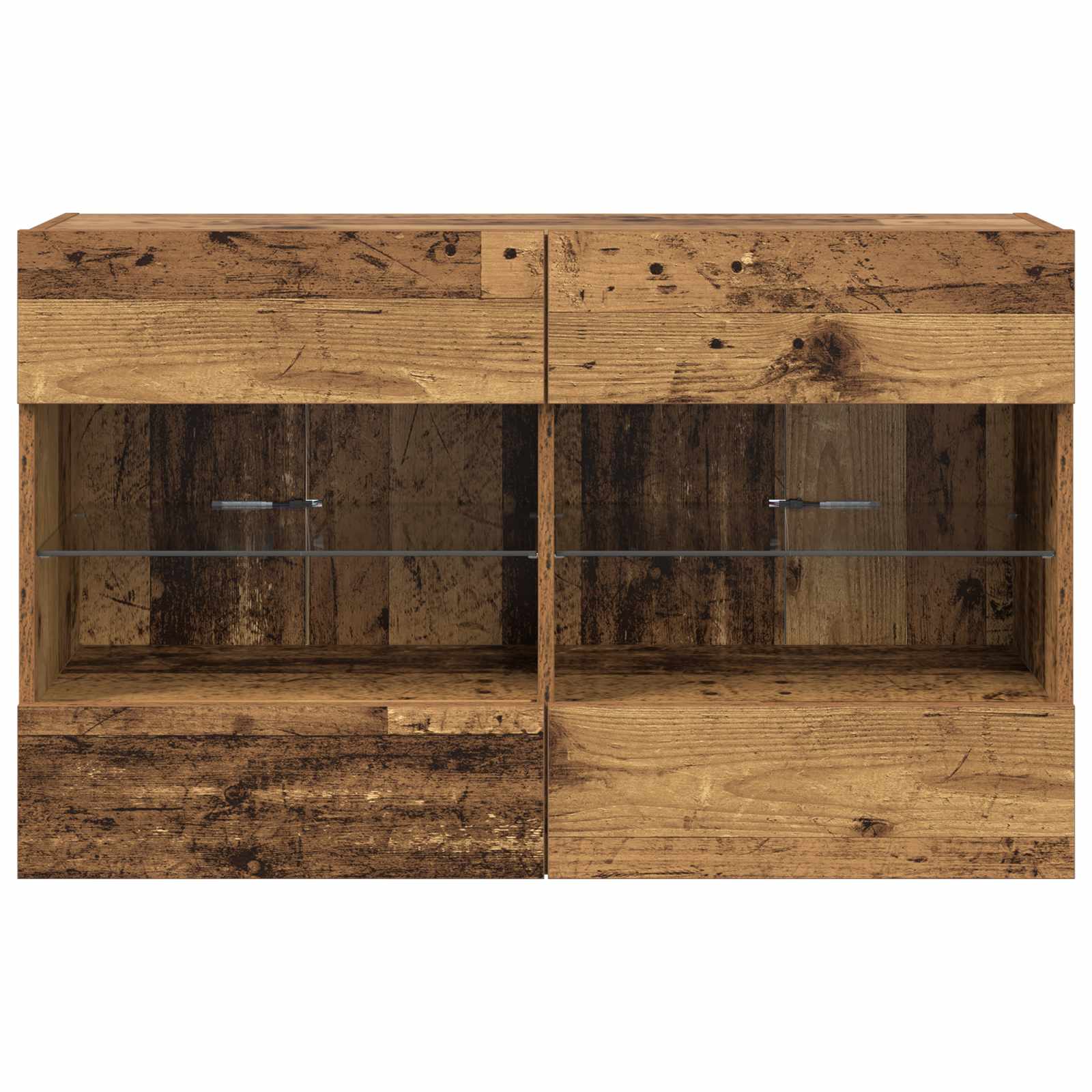 Mobile TV da parete con LED Legno vecchio 98,5 x 30 x 60,5 cm | homemem39