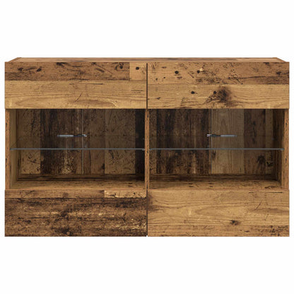 Mobile TV da parete con LED Legno vecchio 98,5 x 30 x 60,5 cm | homemem39