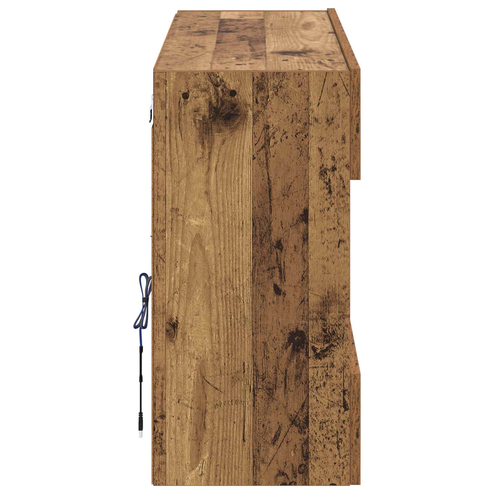 Mobile TV da parete con LED Legno vecchio 98,5 x 30 x 60,5 cm | homemem39