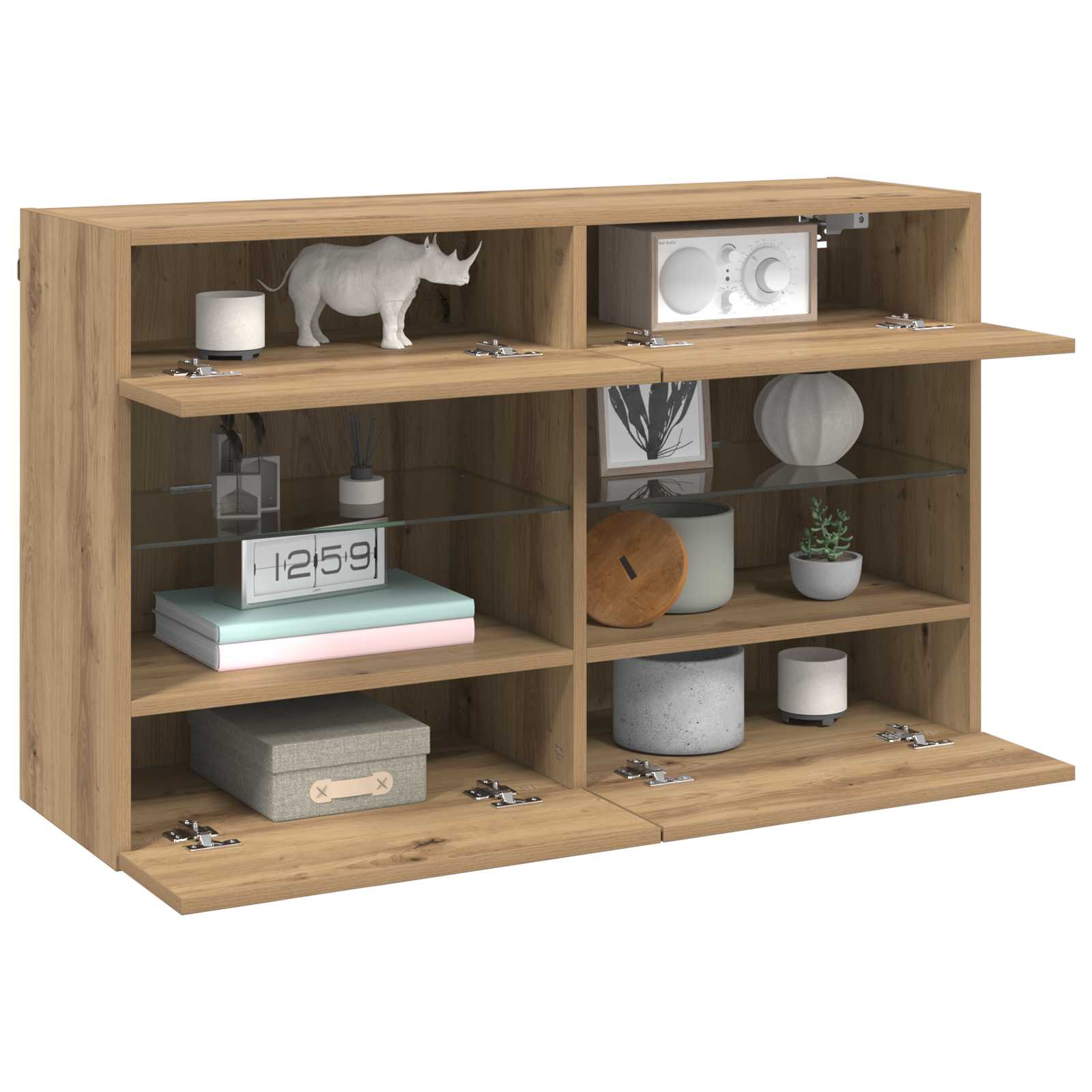 Mobile TV da parete Rovere artigianale 98,5 x 30 x 60,5 cm | homemem39