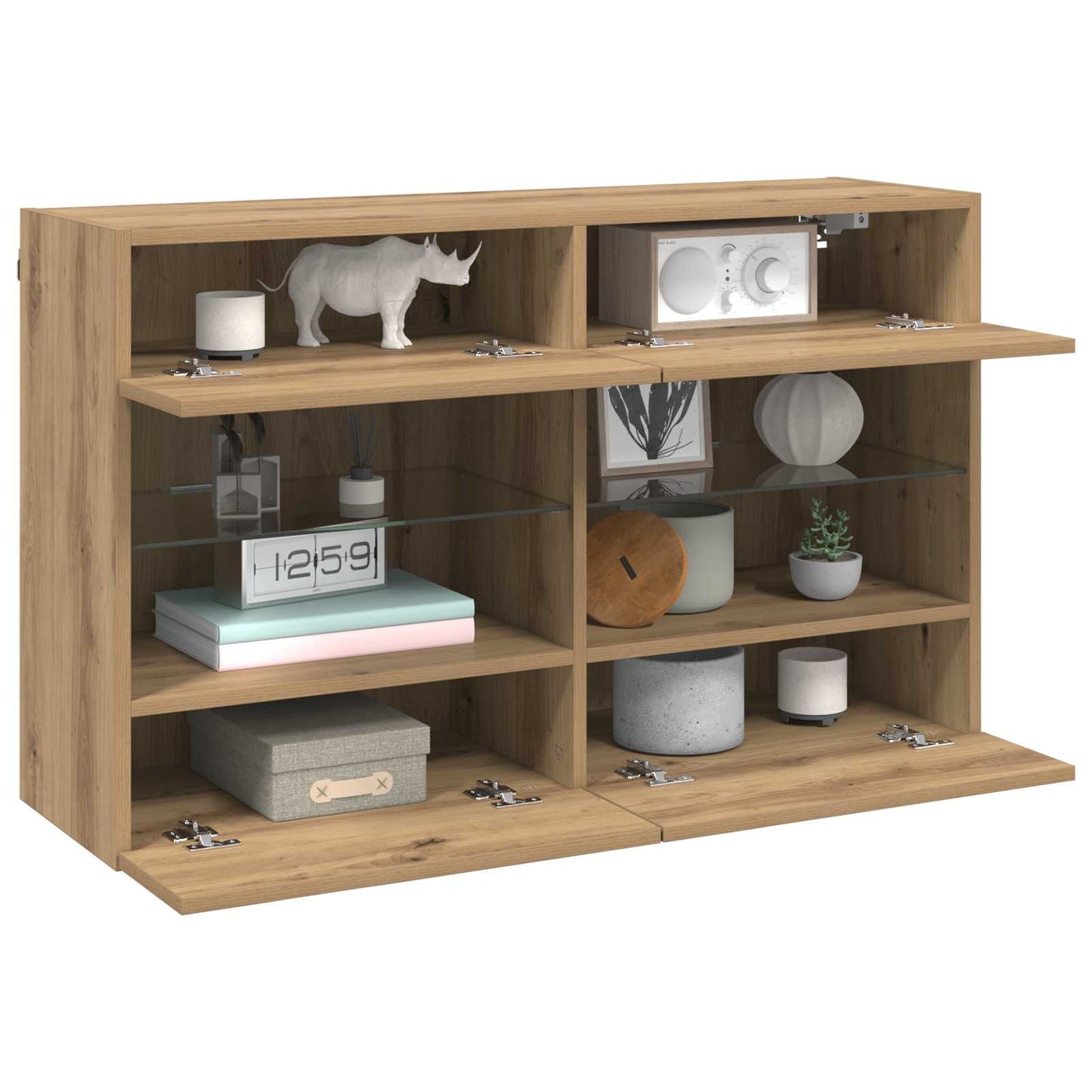 Mobile TV da parete Rovere artigianale 98,5 x 30 x 60,5 cm
