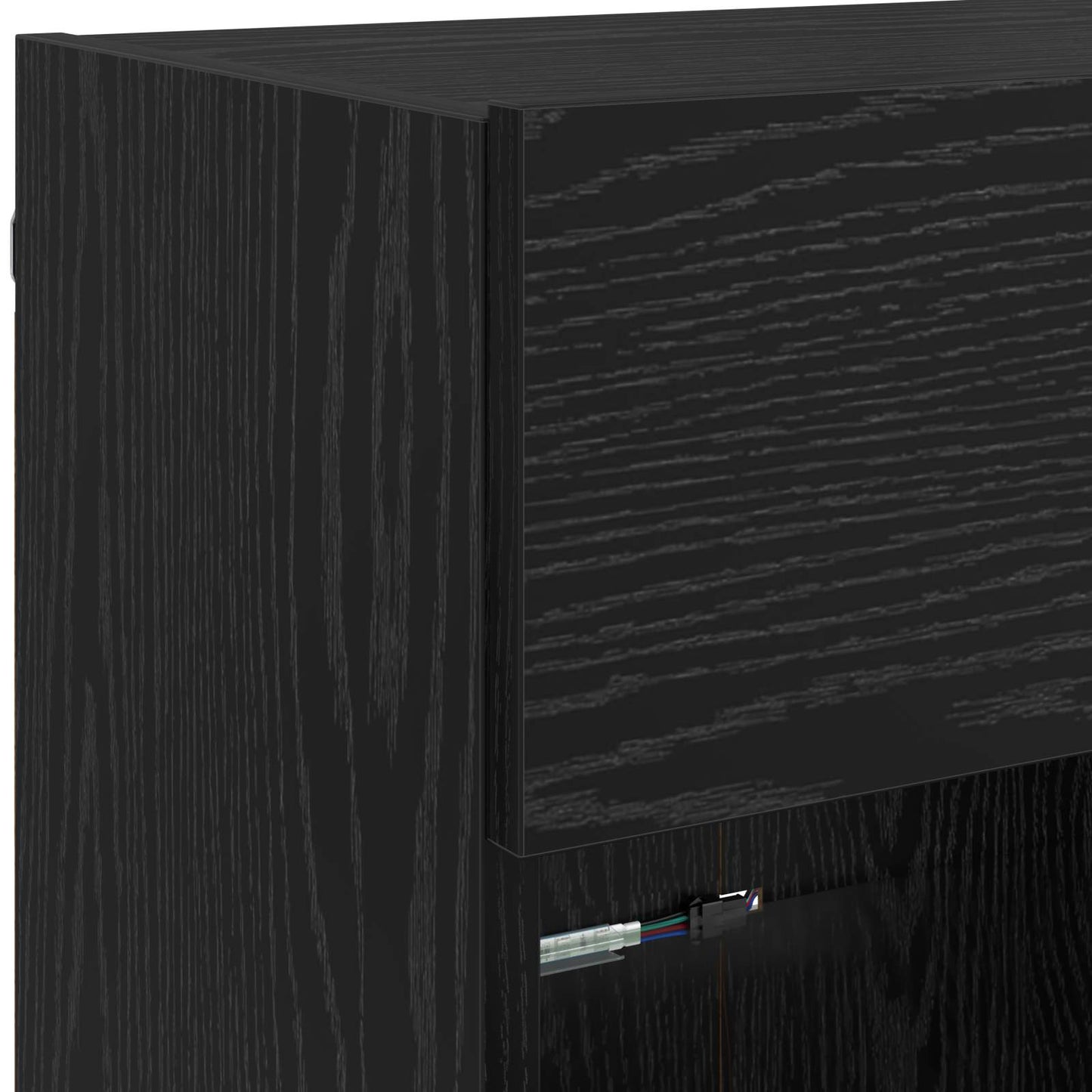 Mobile TV da parete con LED Rovere Nero 98,5 x 30 x 60,5 cm