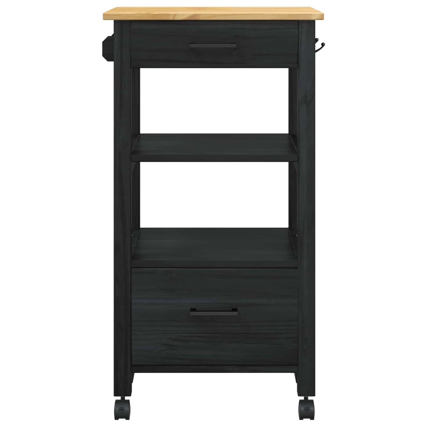 Carrello da Cucina Nero 88,5 x 40 x 48 cm