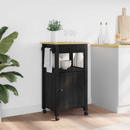 Carrello da Cucina Nero 88,5 x 40 x 48 cm
