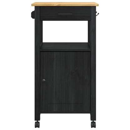 Carrello da Cucina Nero 88,5 x 40 x 48 cm