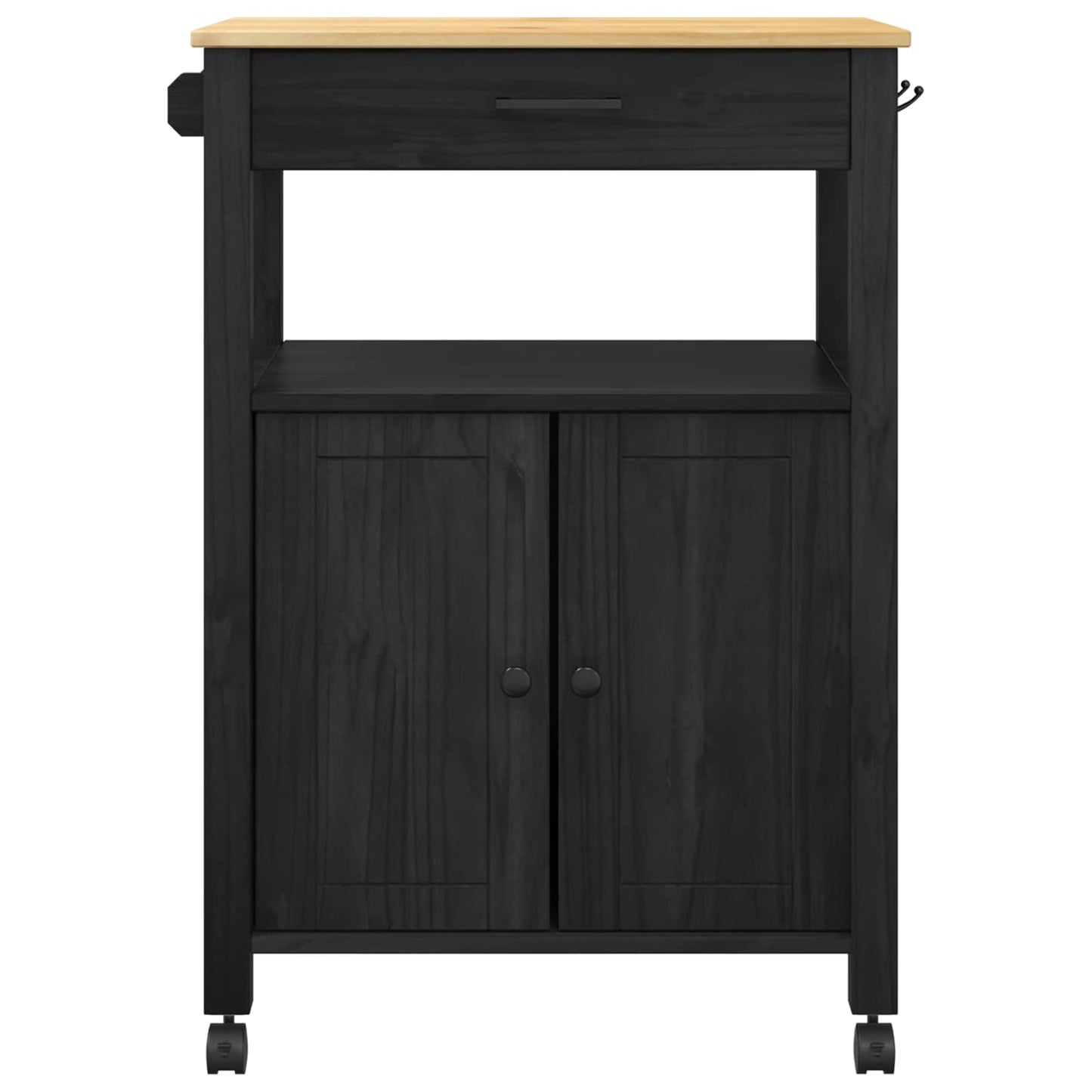 Carrello da Cucina Nero 88,5 x 40 x 60 cm