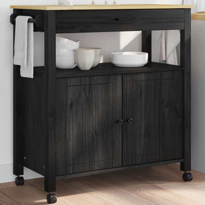 Carrello da Cucina Nero 88,5 x 40 x 48 cm