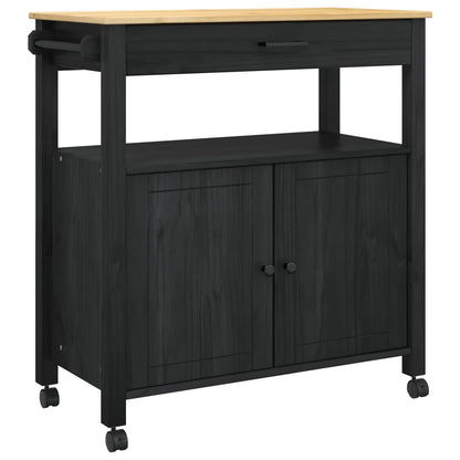 Carrello da Cucina Nero 88,5 x 40 x 48 cm