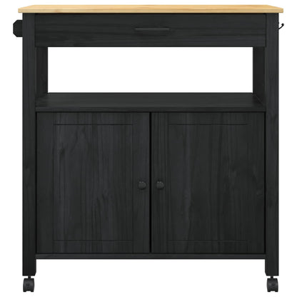 Carrello da Cucina Nero 88,5 x 40 x 48 cm