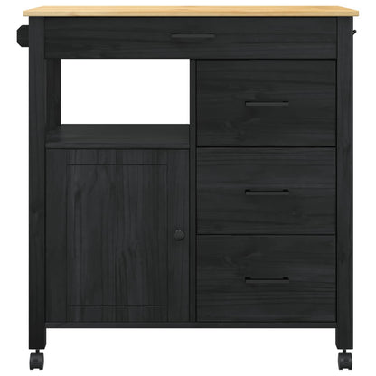 Carrello da Cucina Nero 88,5 x 40 x 84 cm