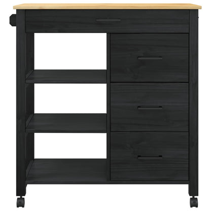 Carrello da Cucina Nero 88,5 x 40 x 84 cm