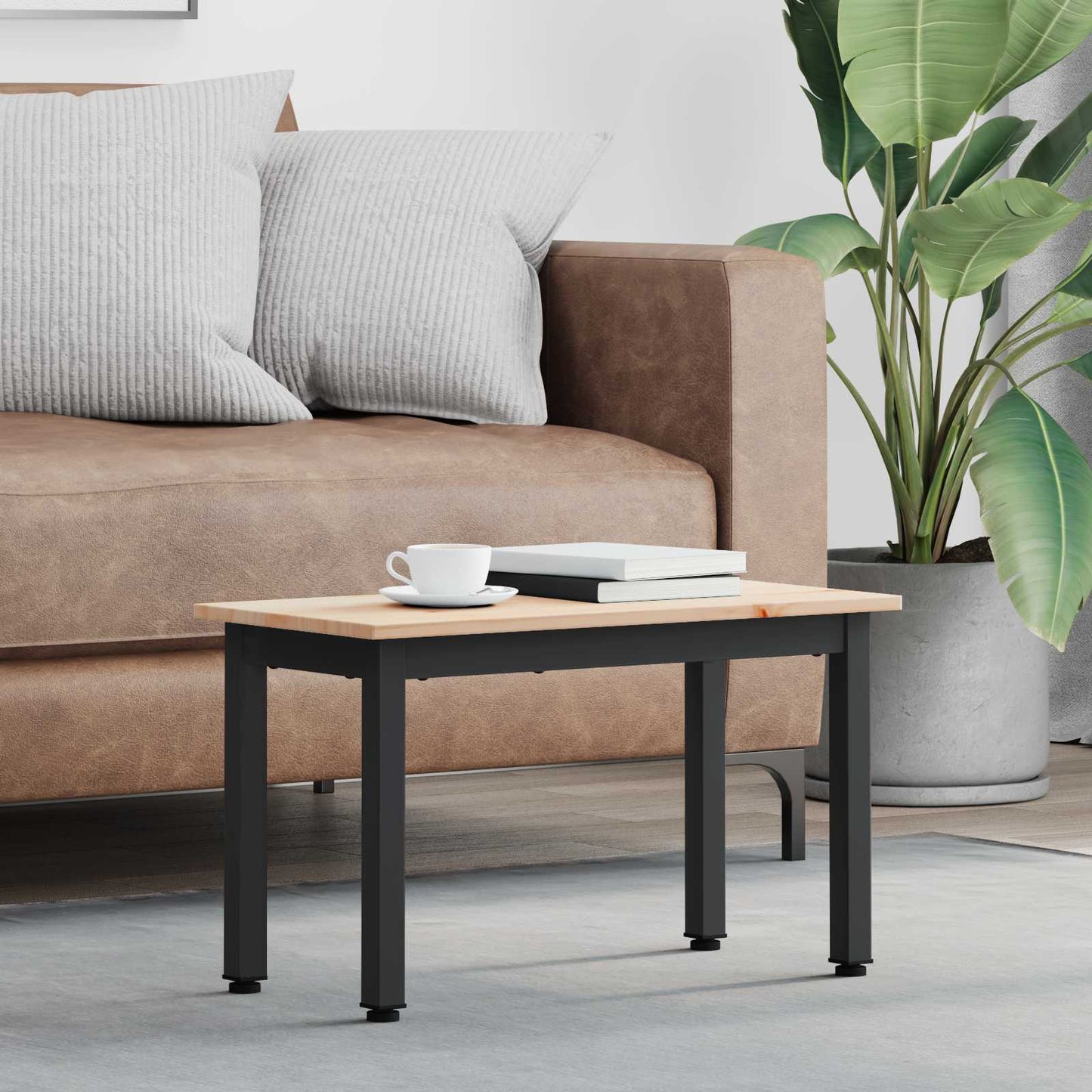 Tavolino da salotto Naturale 60 x 30 x 36 cm Pino massello