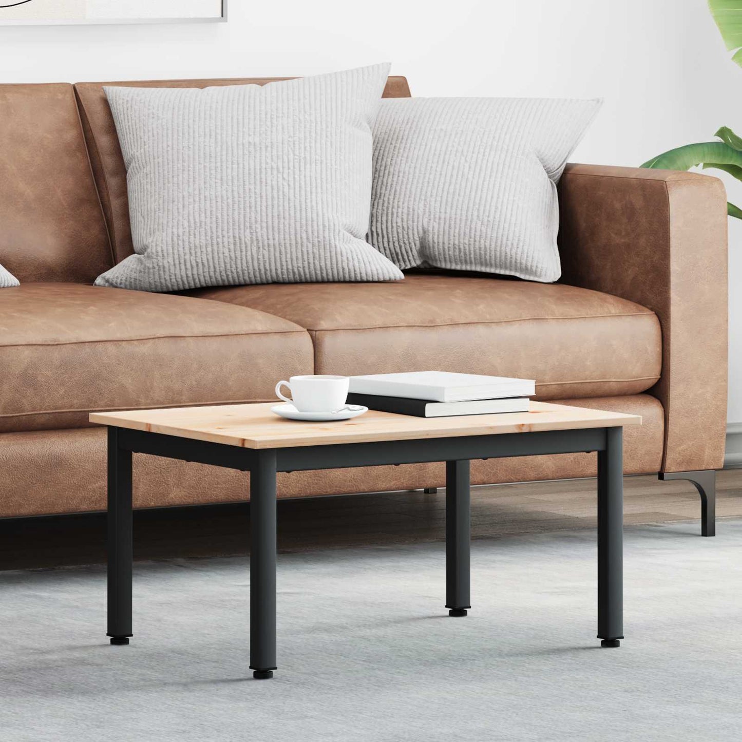 Tavolino da salotto Naturale 60 x 50 x 36 cm Pino massello