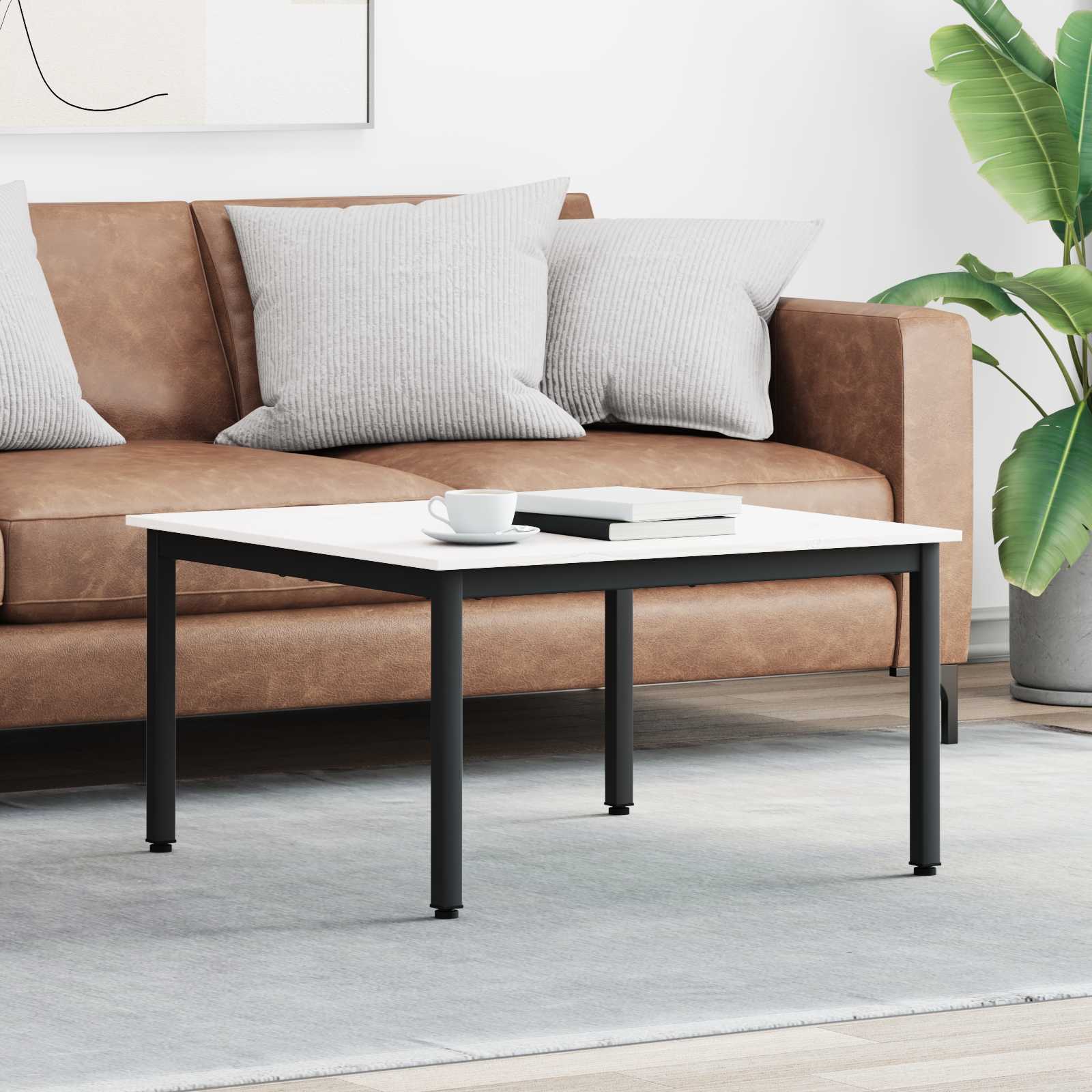 Tavolino da salotto Bianco 80 x 80 x 45 cm Pino massello | homemem39