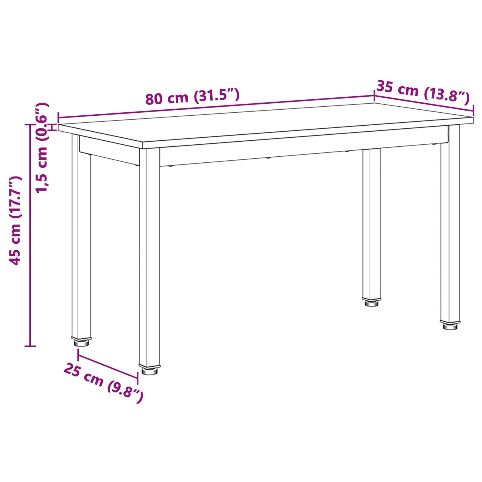 panchina Naturale 80 x 35 x 45 cm Pino massello | homemem39