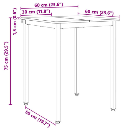 Tavolo da pranzo Bianco 60 x 60 x 75 cm Pino massello