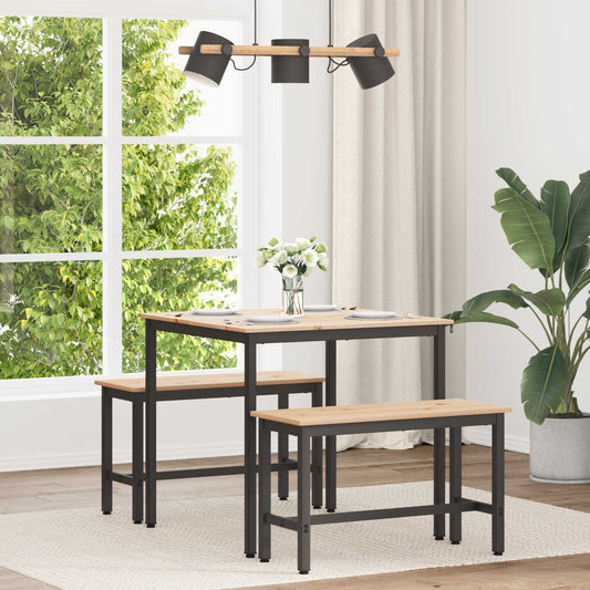 Tavolo da pranzo Naturale 80 x 80 x 75 cm Pino massello