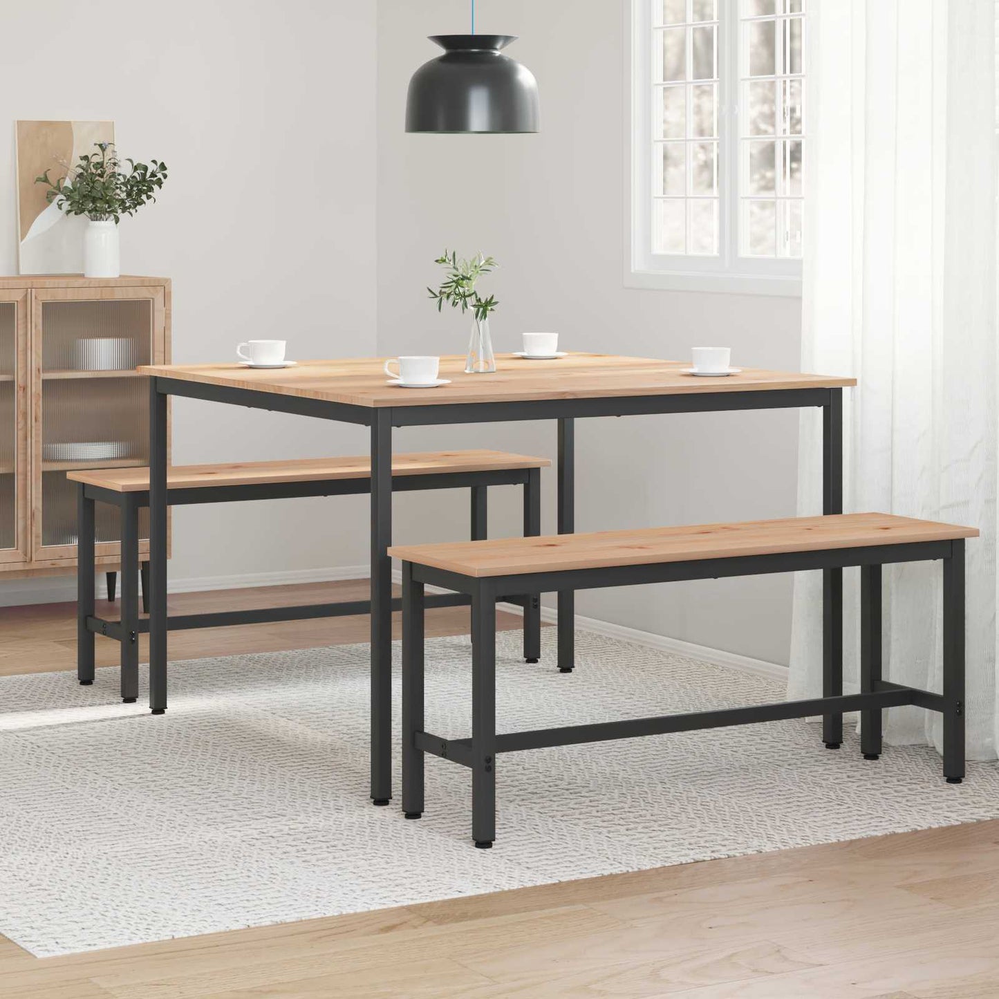 Tavolo da pranzo Naturale 110 x 110 x 75 cm Pino massello