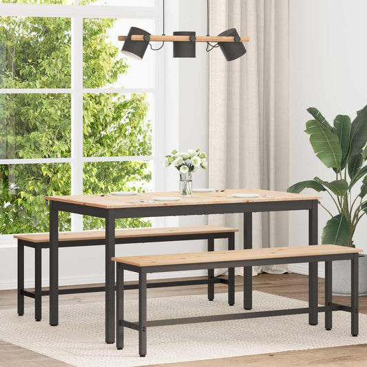 Tavolo da pranzo Naturale 140 x 80 x 75 cm Pino massello