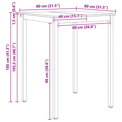 Tavolo da bar Bianco 80 x 80 x 105 cm Pino massello | homemem39