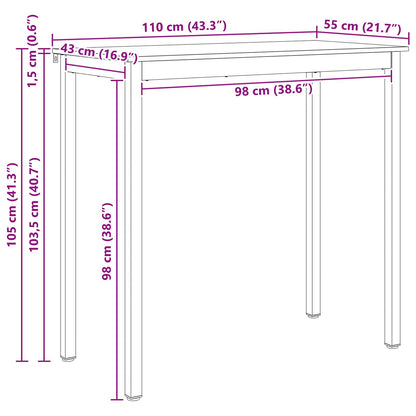Tavolo da bar Naturale 110 x 55 x 105 cm Pino massello