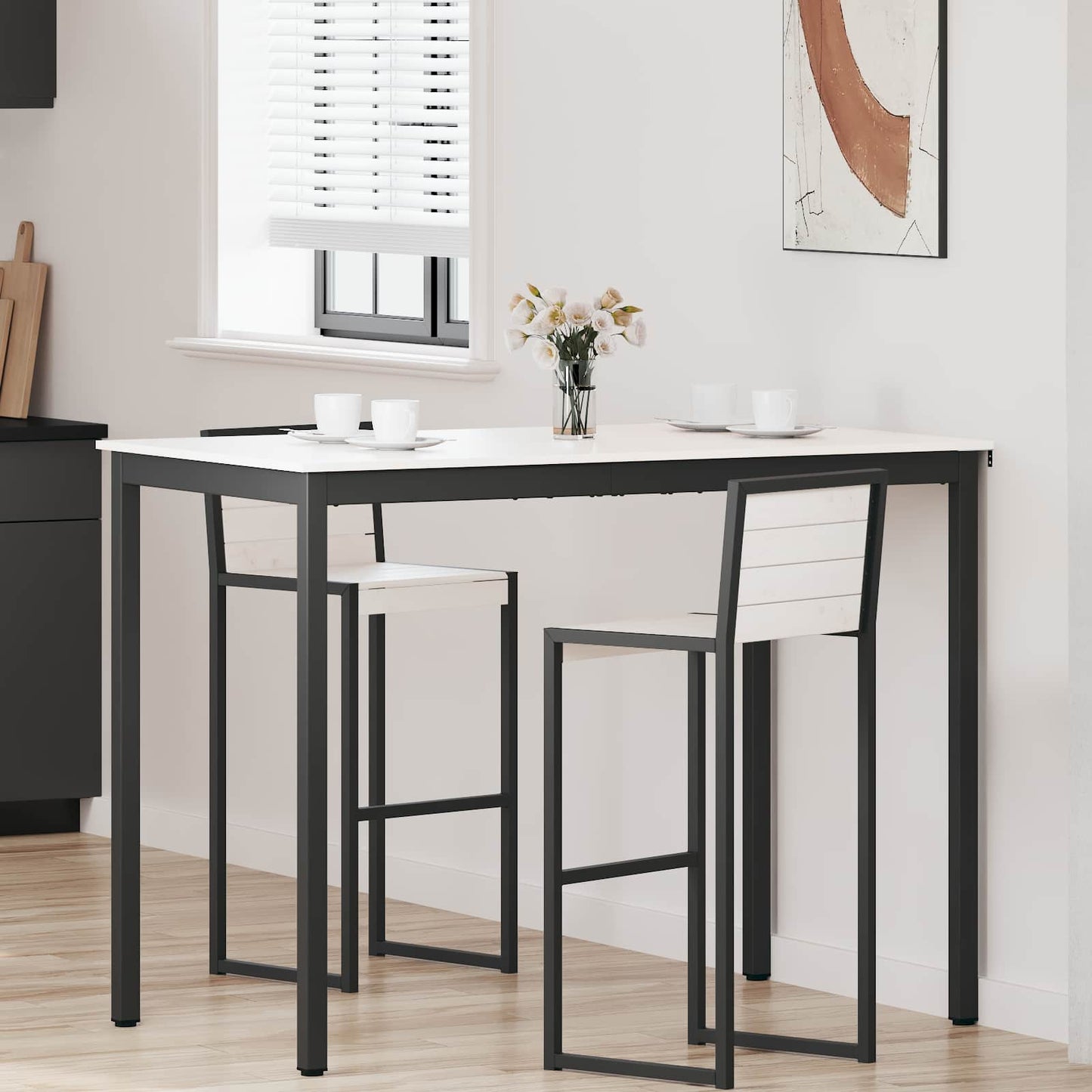 Tavolo da bar Bianco 140 x 80 x 105 cm Pino massello | homemem39