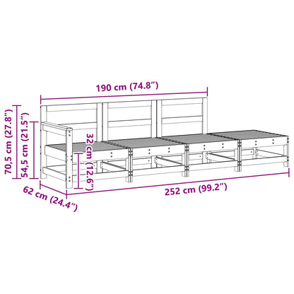 Unità Divano Sezionale Marrone Cera 252 x 62 x 70,5 cm | homemem39