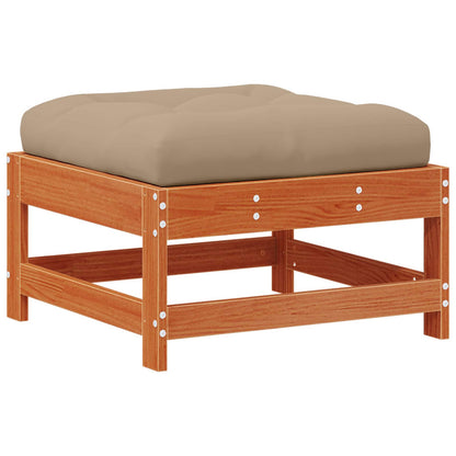 Poggiapiedi da giardino con cuscino Legno Massello di Pino | homemem39
