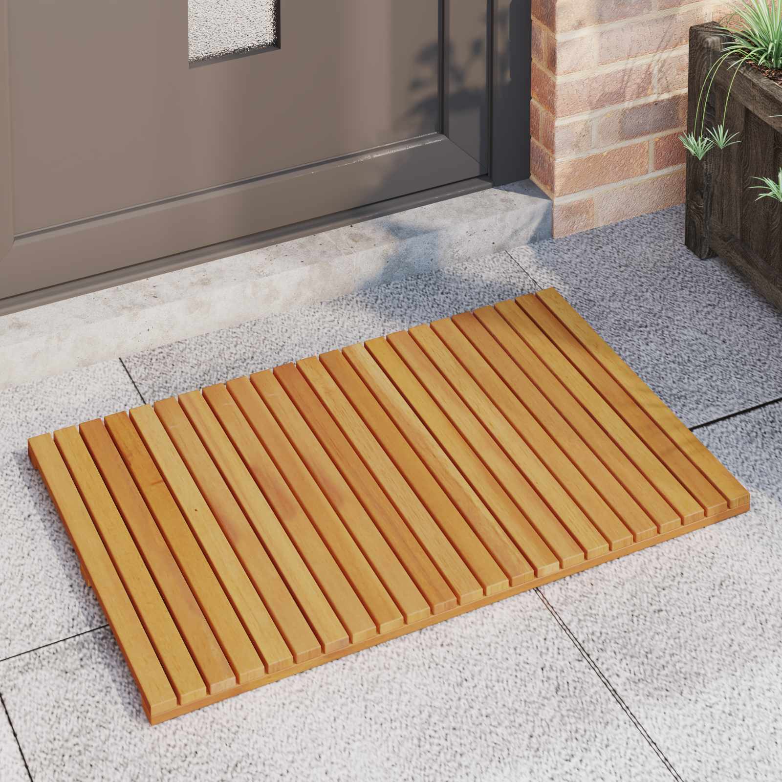 Tappeto da bagno Marrone 80 x 50 cm Legno di Acacia Massello | homemem39