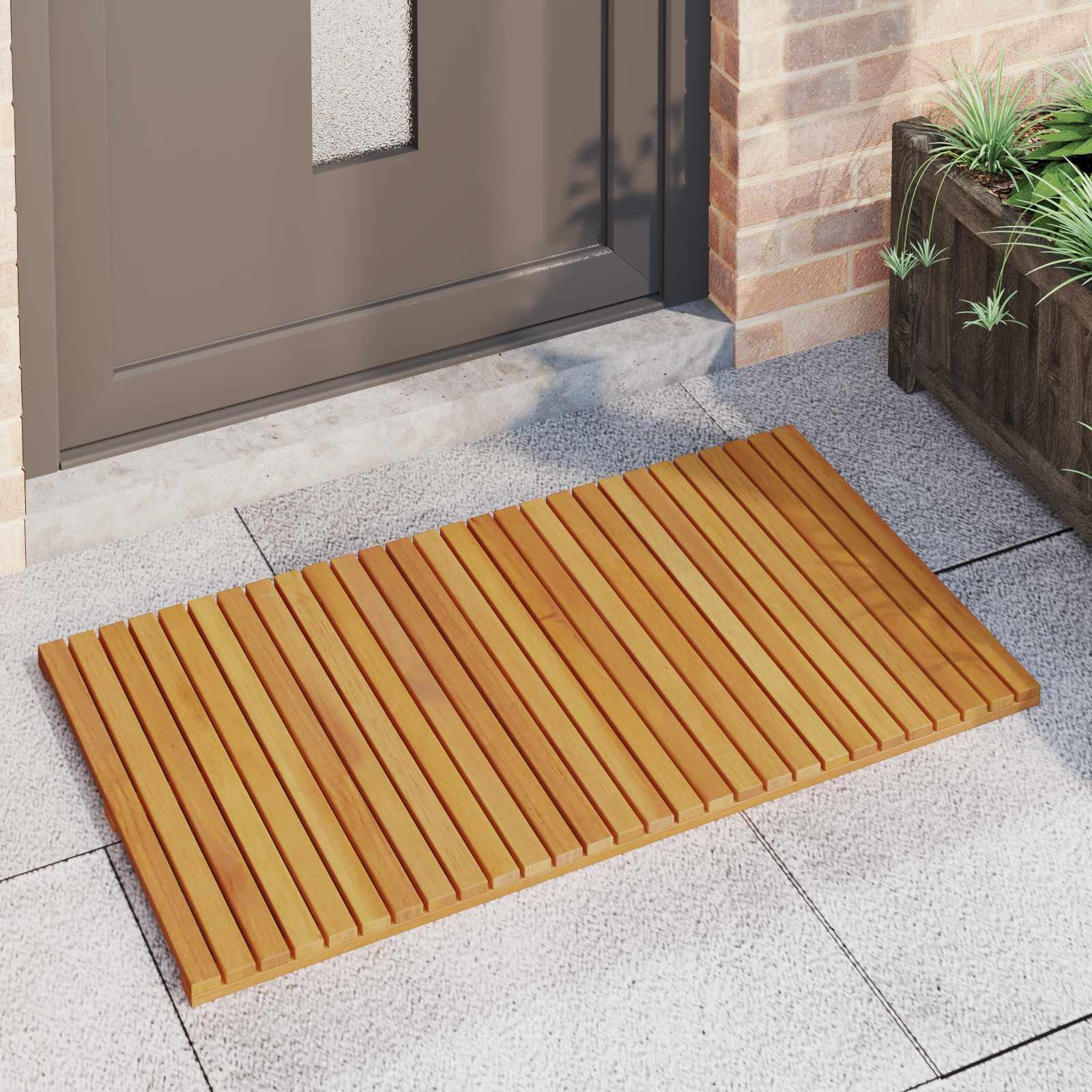 Tappeto da bagno Marrone 100 x 55 cm Legno di Acacia Massello | homemem39