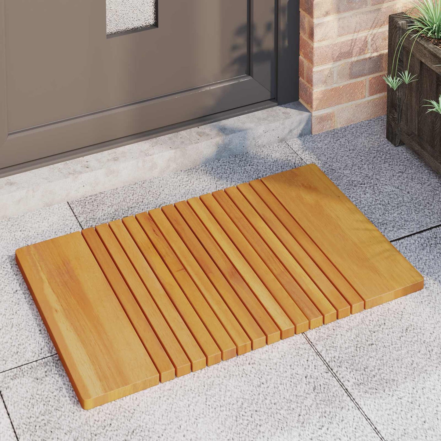 Tappeto da bagno Marrone 81 x 50 cm Legno di Acacia Massello | homemem39