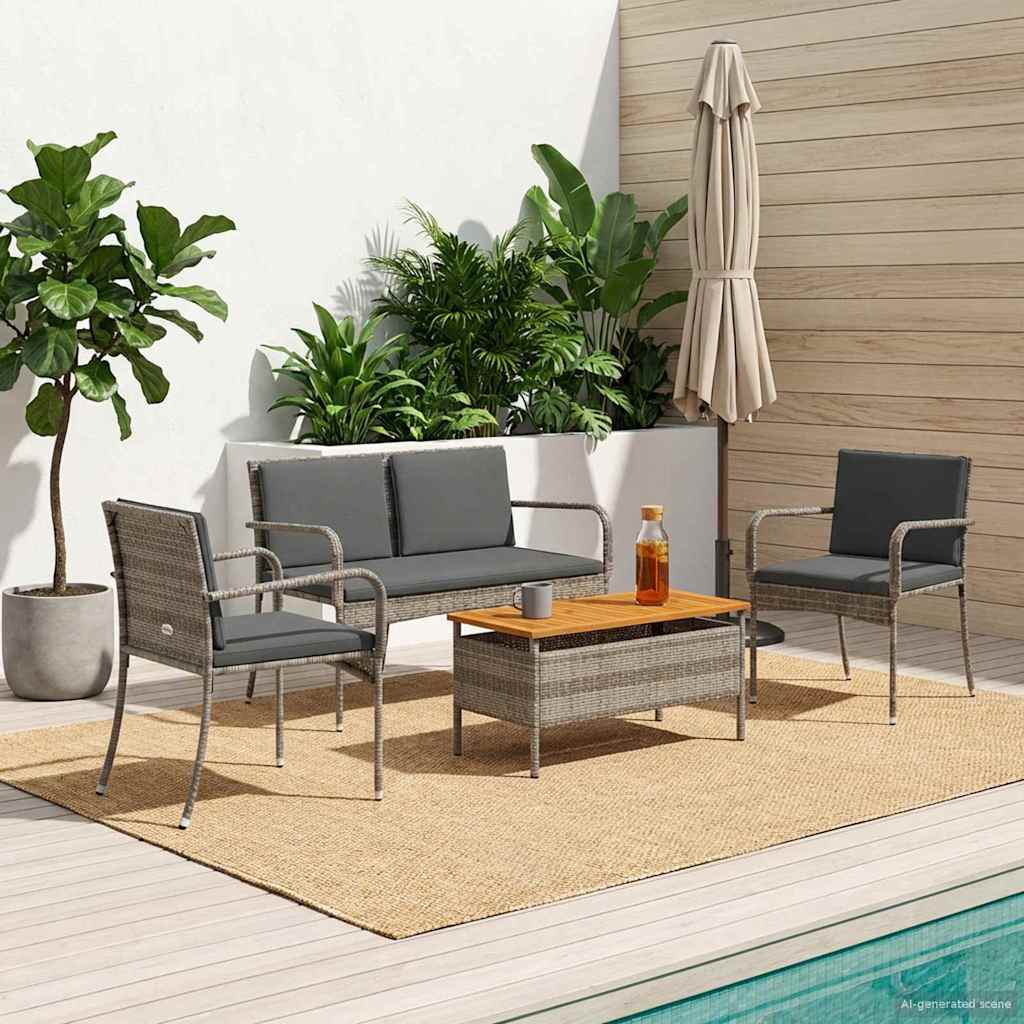 Set da giardino con cuscino acciaio | homemem39