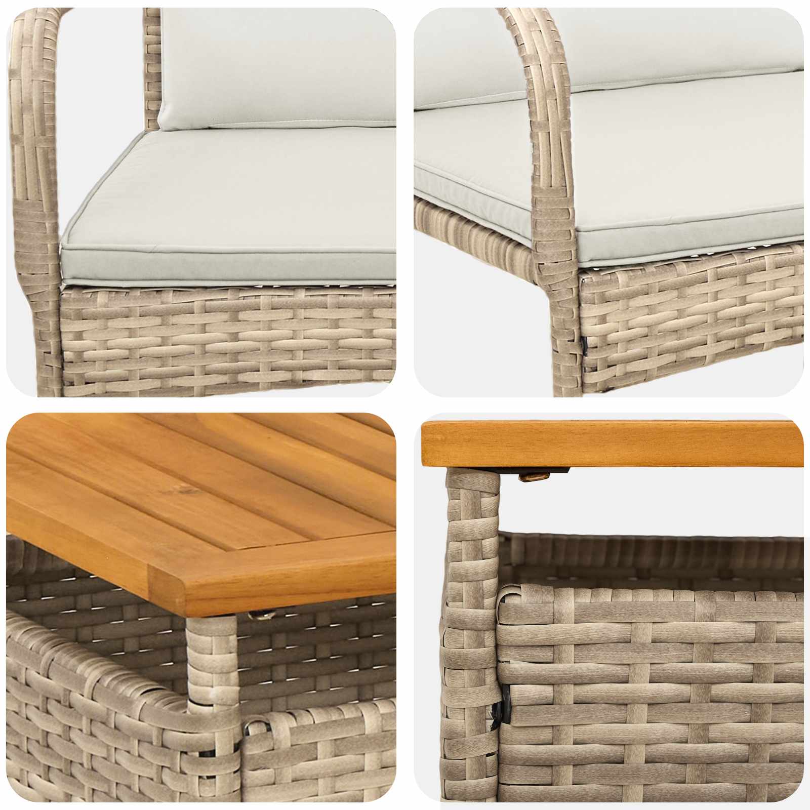 Set da giardino con cuscino acciaio | homemem39