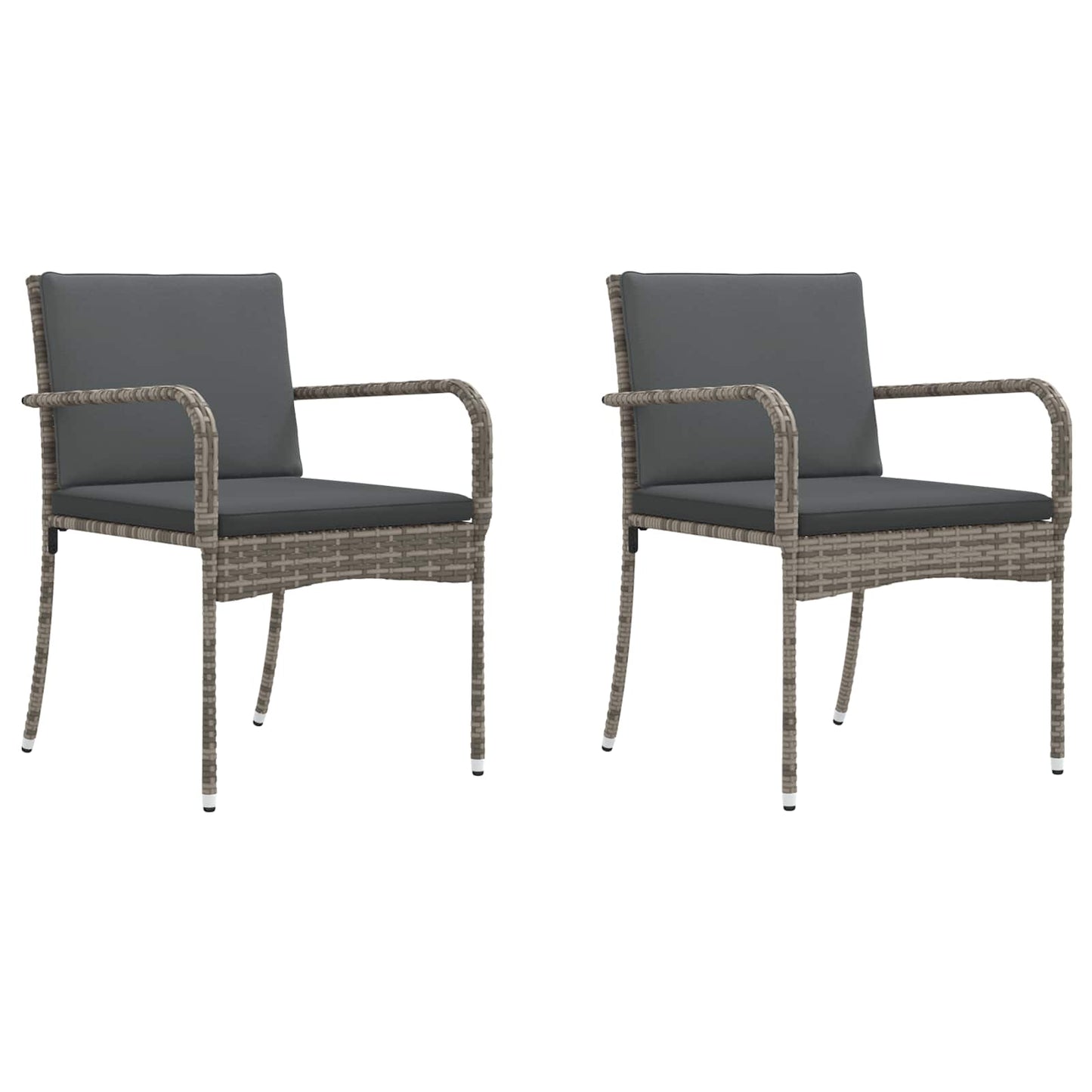 Set Bistro da Giardino con cuscino 3 pcs Grigio polyrattan | homemem39