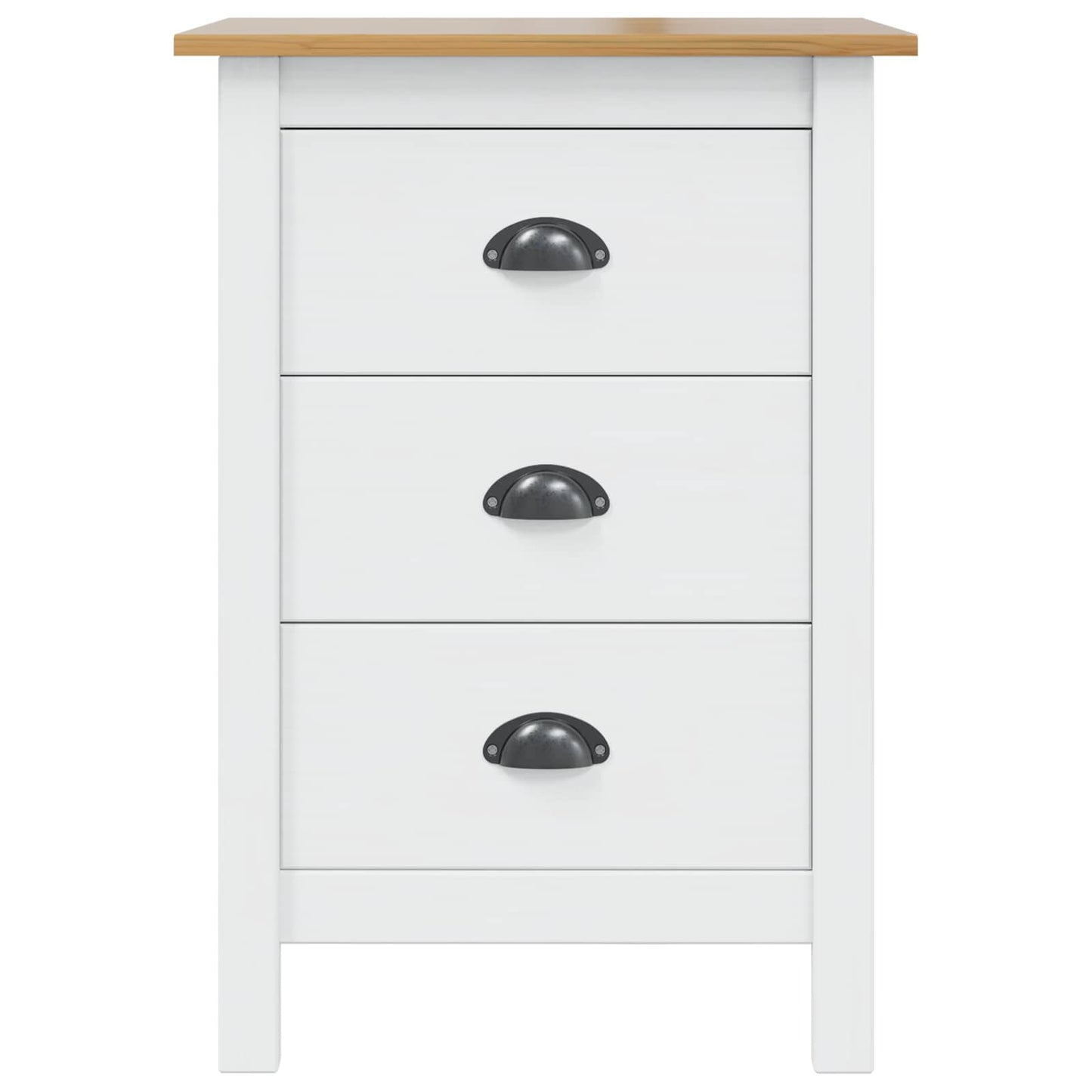 Armadio da Notte HILL Bianco e marrone miele 46 x 35 x 65 cm | homemem39