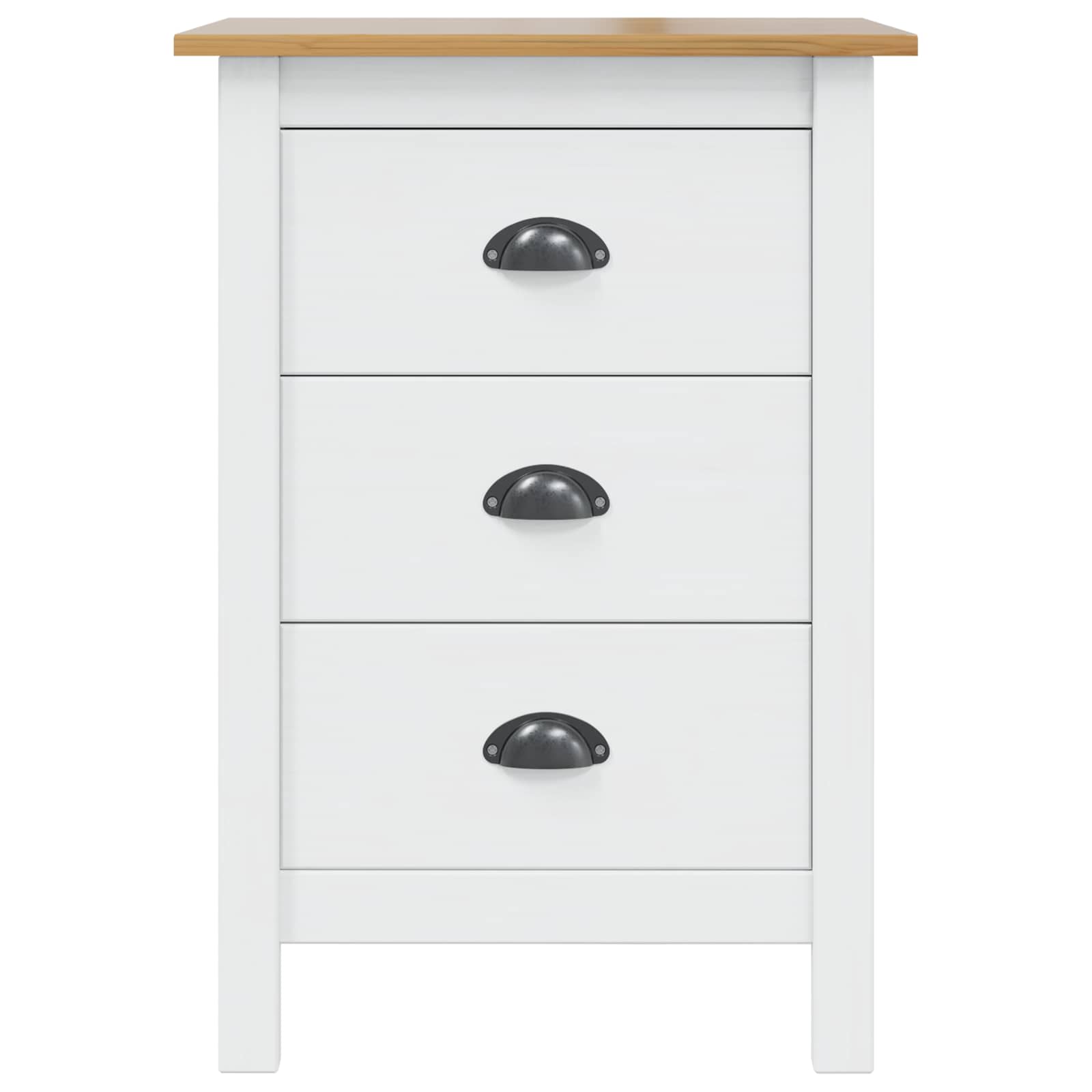 Armadio da Notte HILL Bianco e marrone miele 46 x 35 x 65 cm | homemem39