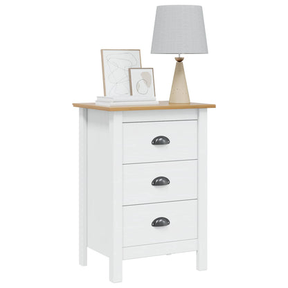 Armadio da Notte HILL Bianco e marrone miele 46 x 35 x 65 cm | homemem39